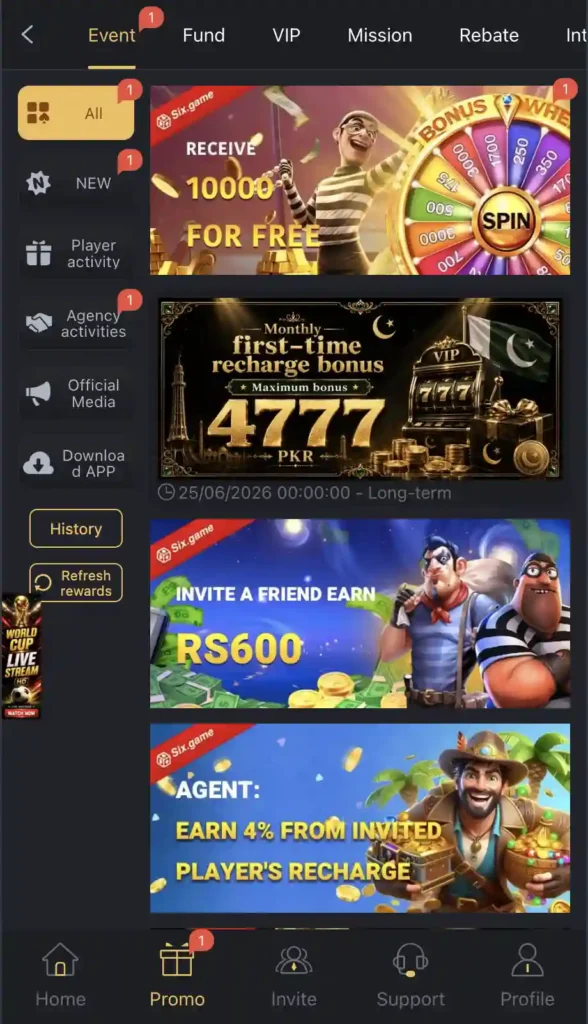 Six Game - Real Money App